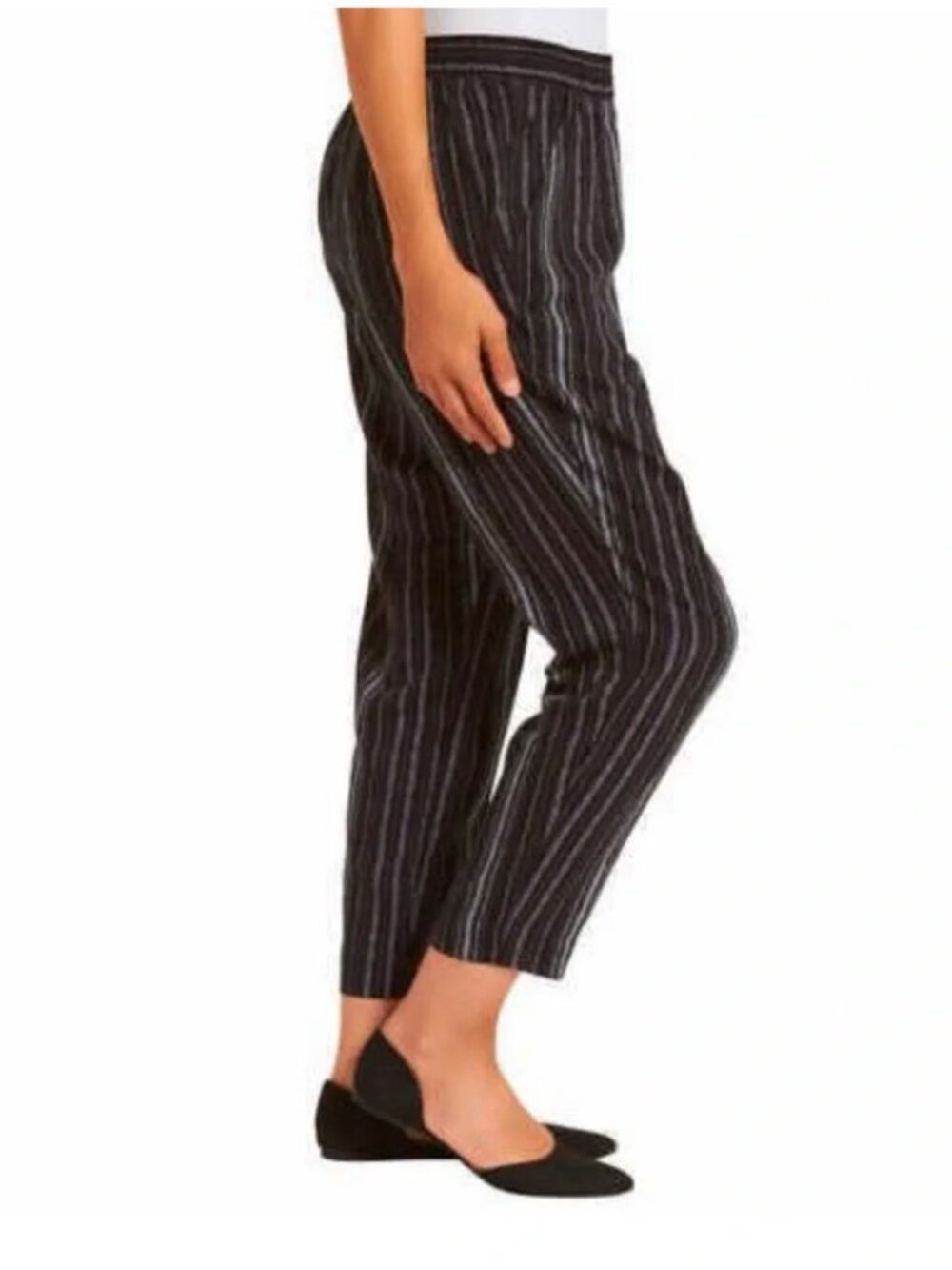 ✨ NWT Jessica Simpson Cadie Crop Palazzo Pants – Black Stripe (Size M) ✨ - Picture 14 of 15